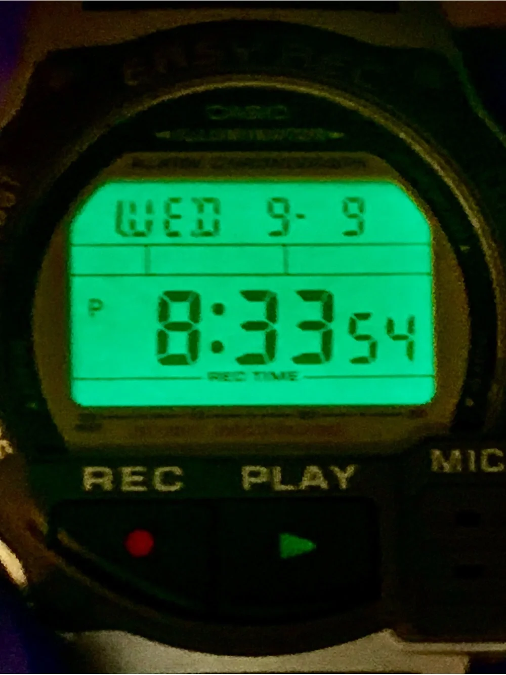 CASIO F-V3(1589) Men’s Rare Vintage Watch 30 Sec Voice Recorder Working New Batt